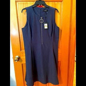 DKNY Denim Fit and Flare Dress (Blue)